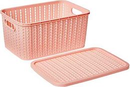 Caixa-Organizador-com-Tampa-Trama-28-Litros-Rosa