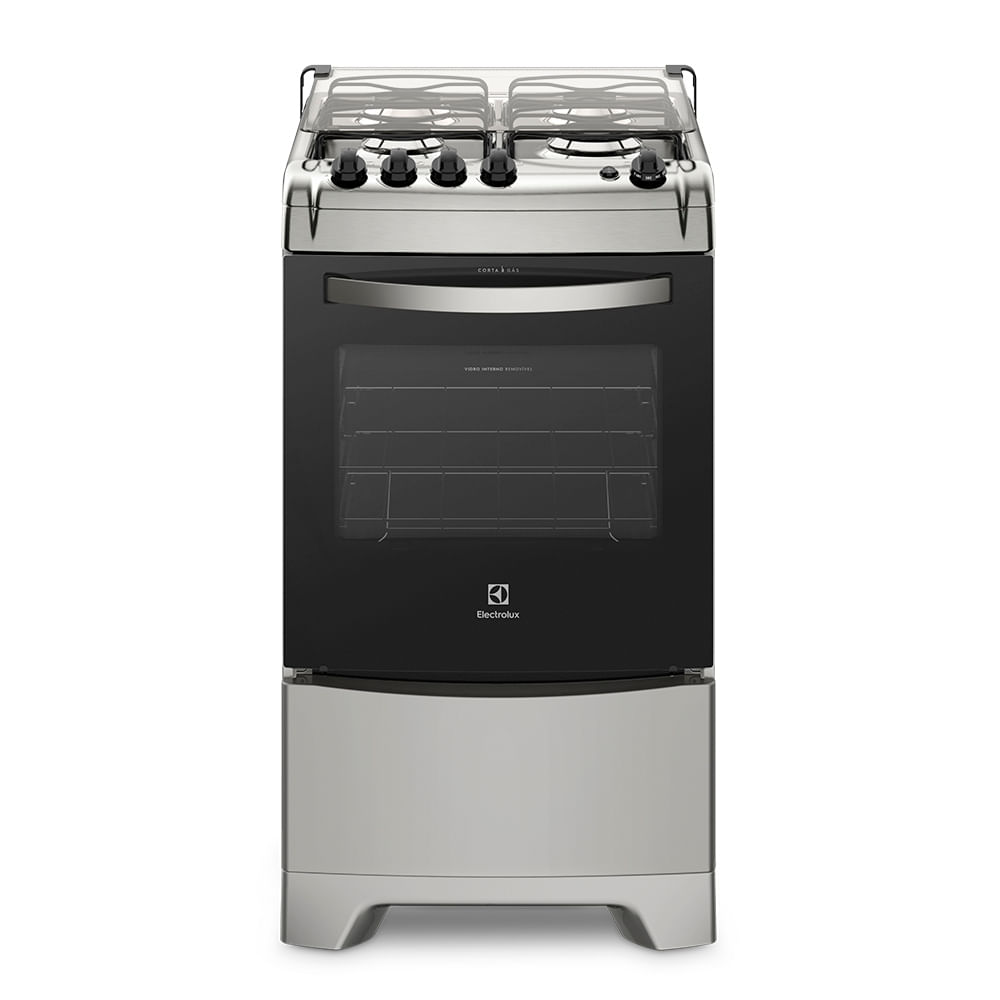 Fogão 4 Bocas Electrolux 52LXS Prata Automático Mesa de Inox