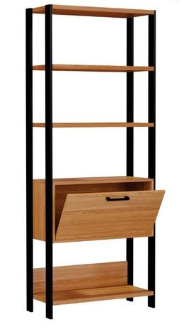 ESTANTE-TORRE-COM-1-PORTA-BASCULANTE-FREIJO-E-PRETO-FOSCO
