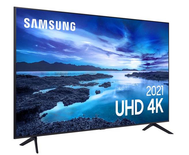 Smart TV 70 UHD 4K Samsung com Processador Crystal 4K, Controle Único, Alexa Built in e Wi-Fi - 70AU7700