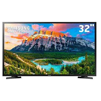 Smart TV 32'' LED Samsung Tizen HD 32T4300 2020 - WIFI, HDR para Brilho e Contraste com Plataforma Tizen 2 HDMI 1 USB - Preta