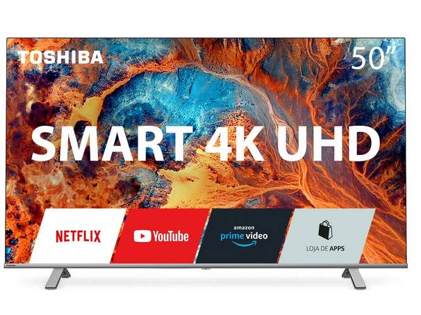 Smart TV 50" UHD 4K ToshibaQUANTUM DOT Alexa Wifi Integrado Bluetooth 3 HDMI 2 USB