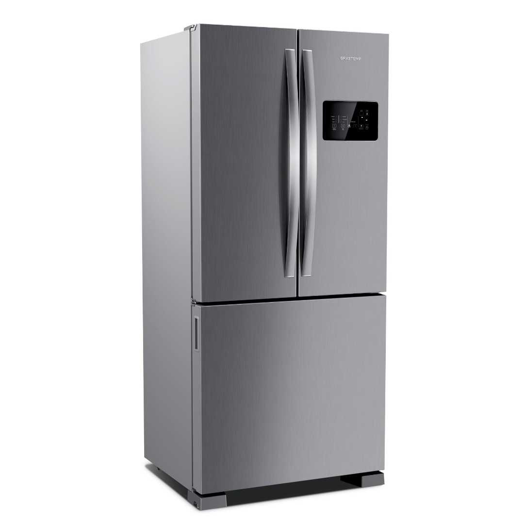 REFRIGERADOR BRASTEMP FROST FREE SIDE INVERSE 3 PORTAS A+++ 554 LITROS COR INOX - BRO85AK