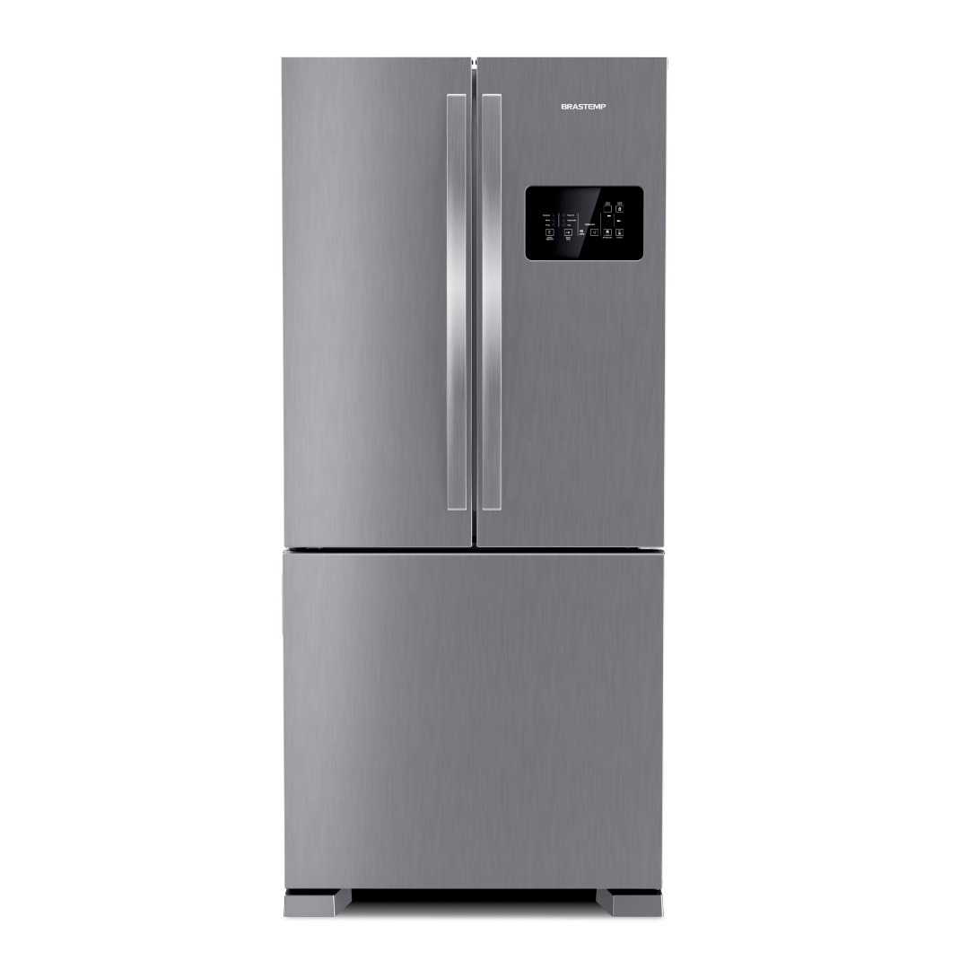 REFRIGERADOR BRASTEMP FROST FREE SIDE INVERSE 3 PORTAS A+++ 554 LITROS COR INOX - BRO85AK