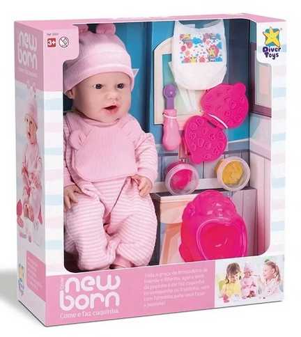 Boneca Diver New Born - Come e Faz Caquinha - Divertoys