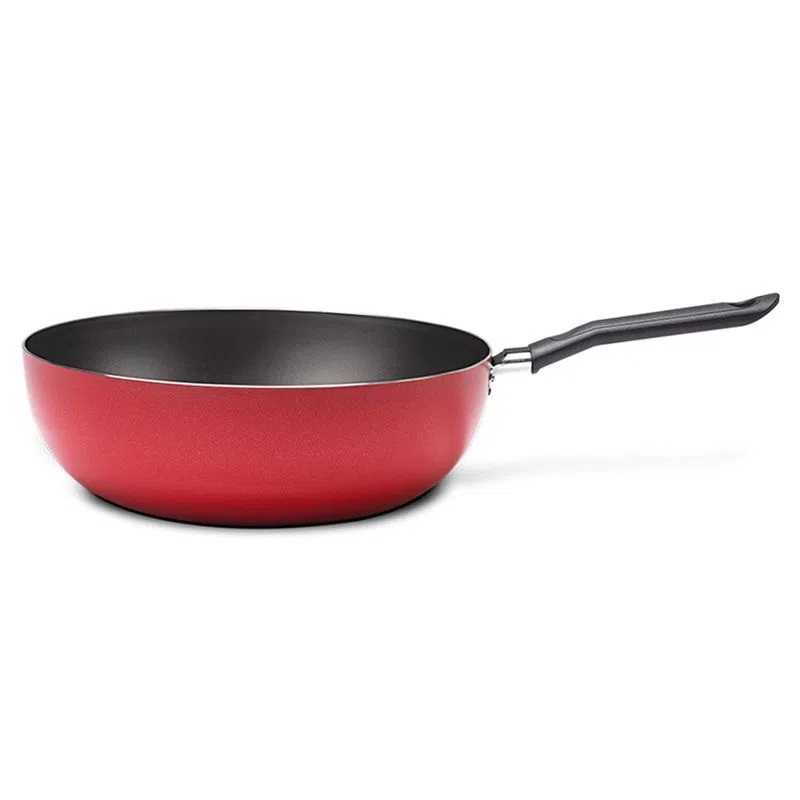 Frigideira Wok 2,3 Litros Antiaderente 24cm Garlic Vermelho.