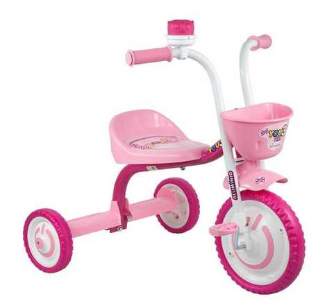 Triciclo Infantil You 3 Nathor Rosa + Cestinha e Buzina Fon-fon