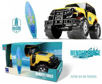 Carrinho veiculo Jeep Básico Render Force Surf - Roma Jensen