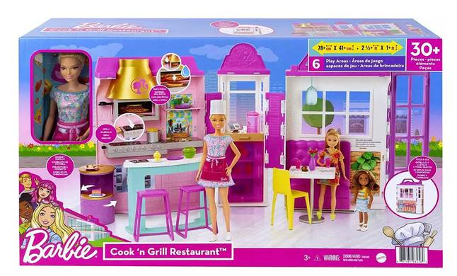 Brinquedo Barbie Restaurante Cook'n Grill Com Boneca Hbb91 - Mattel