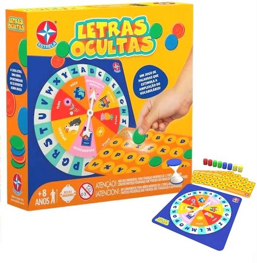 Jogo De Tabuleiro Educativo Letras Ocultas Estrela