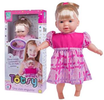 Boneca Bebê Totsy Fala 113 Frases Menina - Super Toys 331