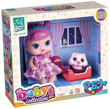 Boneca Babys Collection Mini Pet 503 - Super Toys