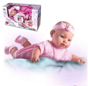 Boneca Bebê Primeira Consulta 40 Cm com Acessórios - Milk Brinquedos