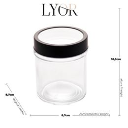 Pote-Lyor-Gastro-Preta-de-Vidro-e-Metal-e-Acrilico-350ml