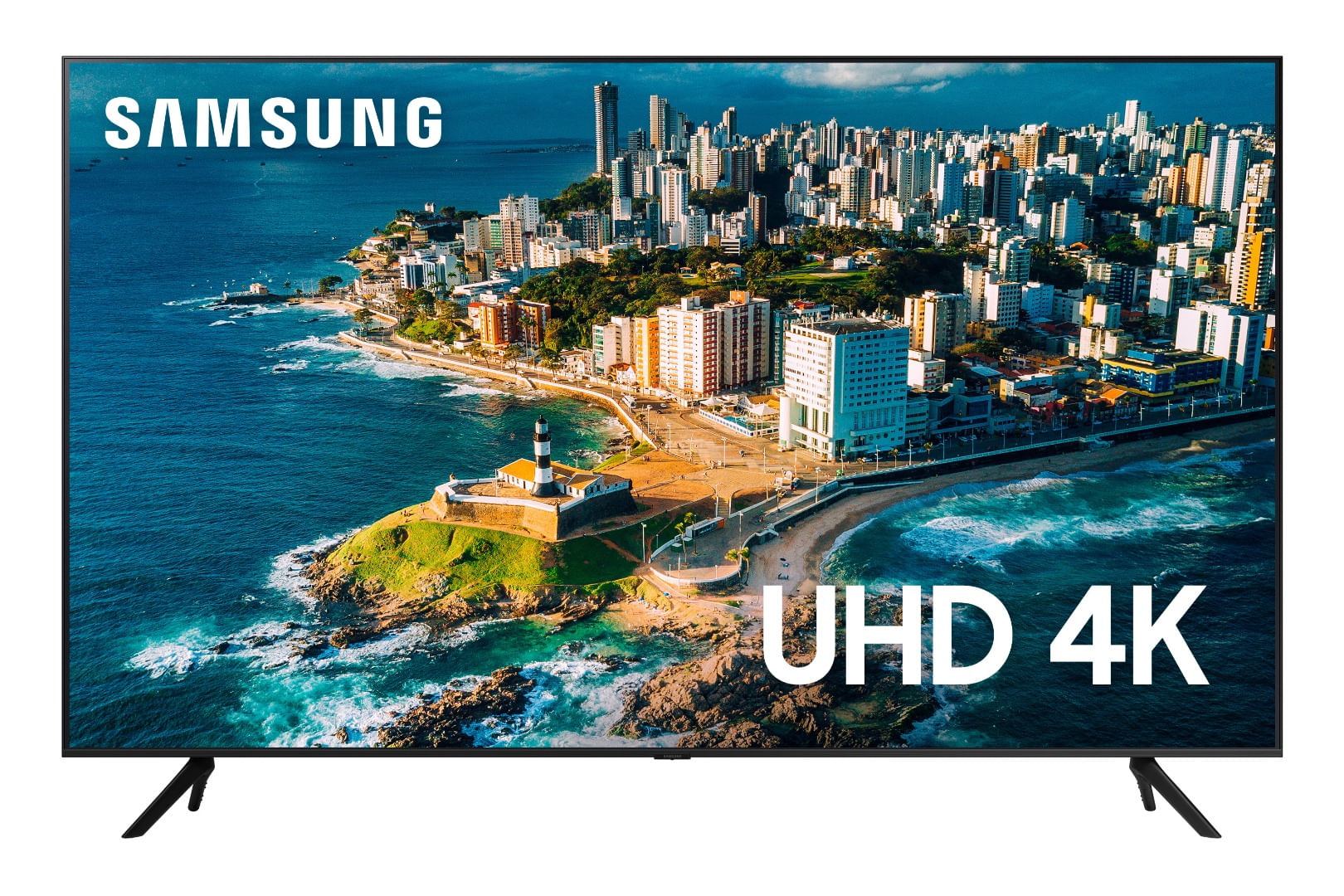 Smart TV 43´ Samsung UHD 4K 43CU7700 2023, Processador Crystal 4K, Gaming Hub, Visual Livre de Cabos, Tela sem limites, Alexa built in, Controle Único