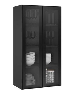 ARMARIO-CRISTALEIRA-EXCLUSIVE-2-PORTAS-DE-VIDRO-65CM-GRAFITE-E-PRETO-MATTE