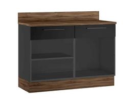 BALCAO-EXCLUSIVE-2-PORTAS-2-GAVETAS-120CM-GRAFITE-E-PRETO-MATTE
