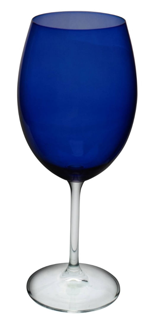 Taca para agua Gastro em cristal ecologico 580ml A23cm cor azul cobalto