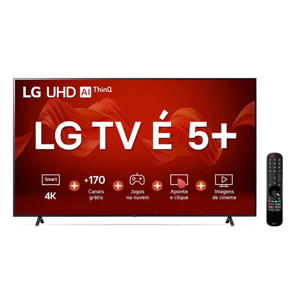 Smart TV 65´ 4K LG UHD ThinQ AI 65UR8750PSA HDR Bluetooth Alexa Google Assistente Airplay2 3 HDMI