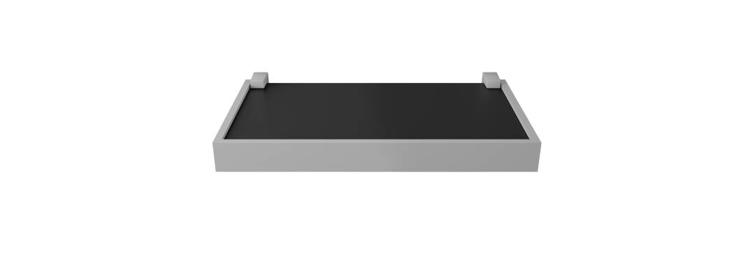 Prateleira Linha Duetto, 01 unidade, na cor preta com moldura cinza