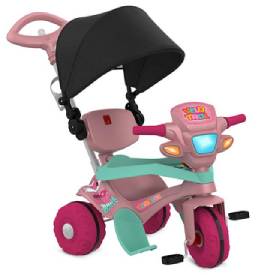 Triciclo-Velotrol-C--Capota-Passeio---Pedal-Rosa-Bandeirante