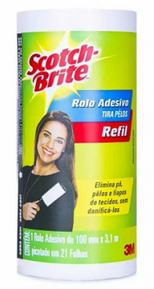 Rolo Adesivo Tira-Pelos Scotch-Brite Refil 10mmx3,1m 21 fls