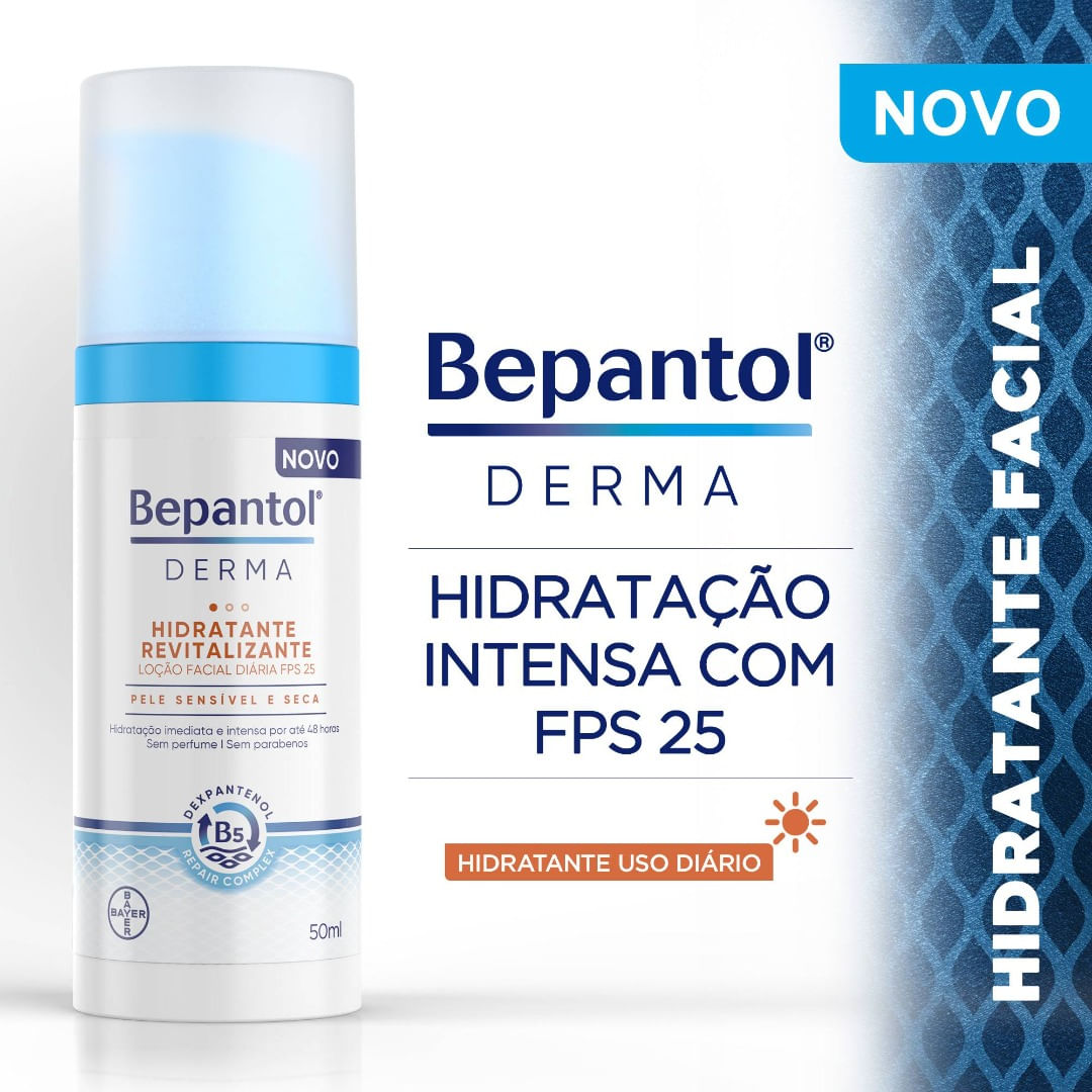 Bepantol Derma Hidratante Revitalizante Loção Facial Diária FPS25 50ml