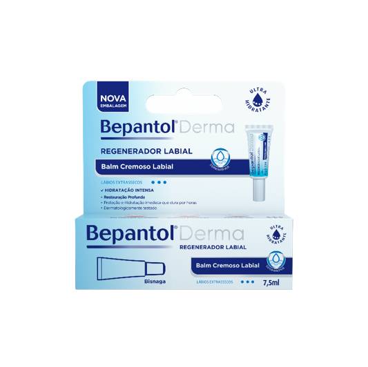 Bepantol Derma Hidratante Regenerador Labial 7,5ml, Balm Cremoso Labial