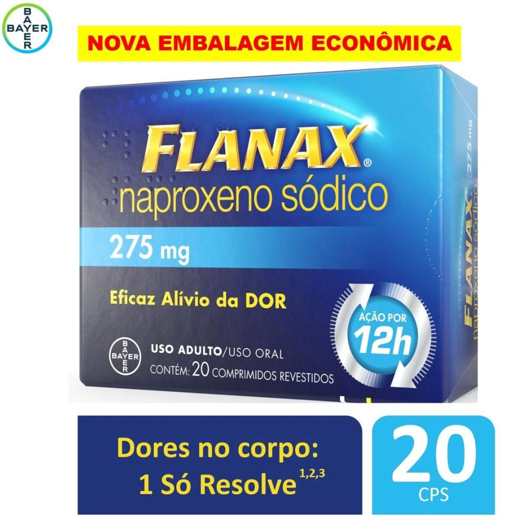 Analgésico Flanax 275mg Bayer com 20 Comprimidos