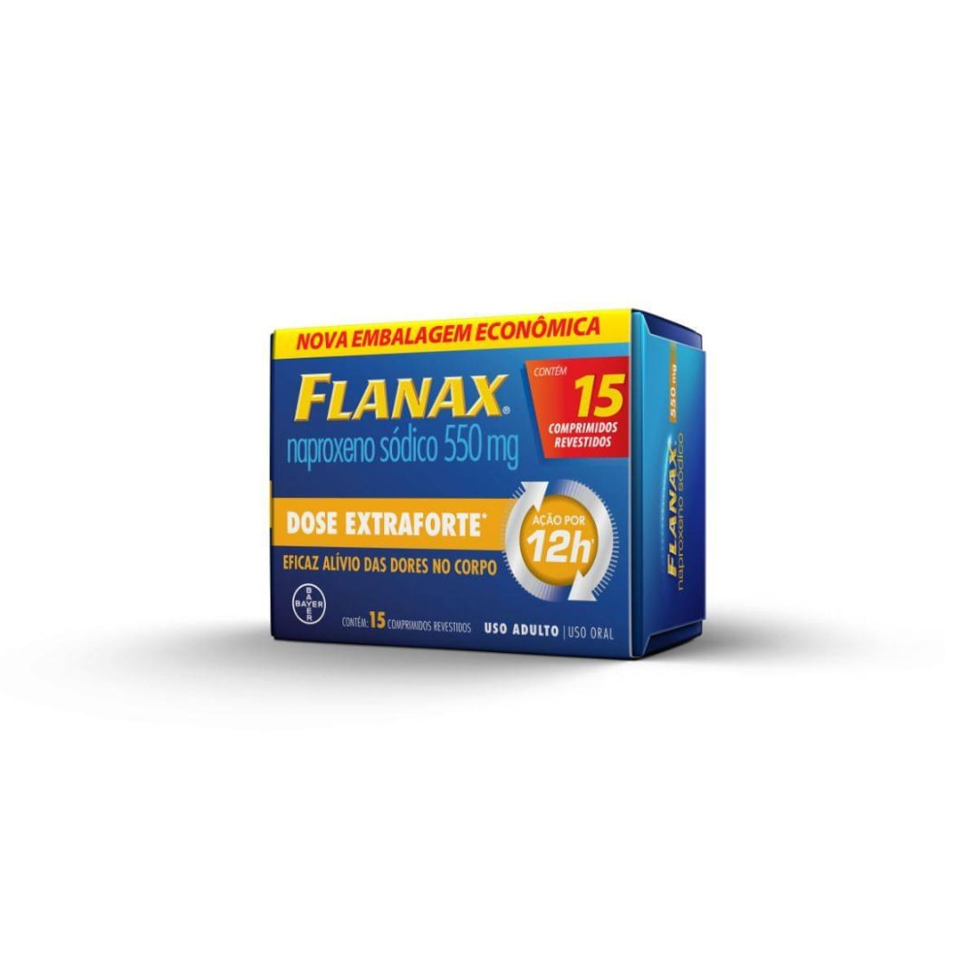 Analgésico Flanax 550mg  Bayer Dores Intensas com  15 comprimidos