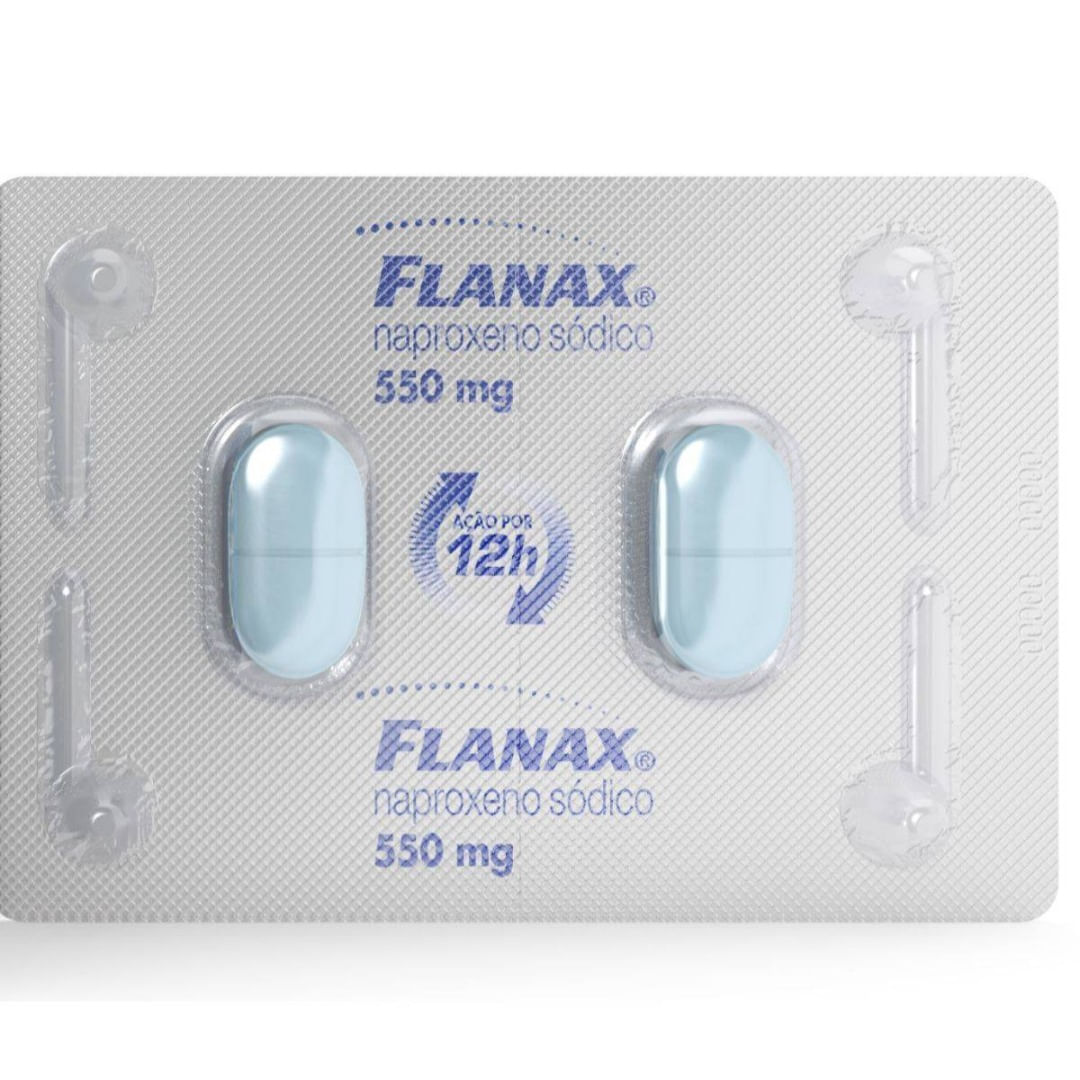 Analgésico Flanax 550mg Bayer  Dores Intensas  com 2 comprimidos