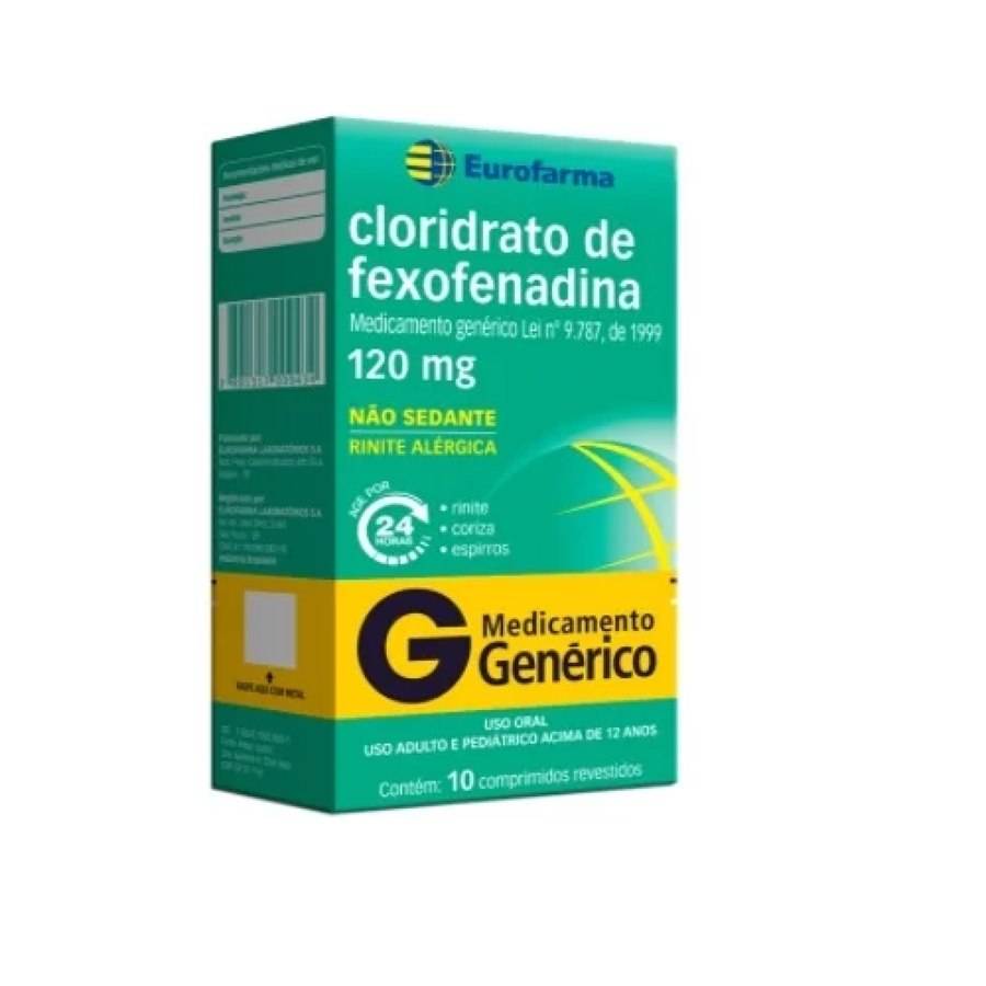 Fexofenadina 120mg 10 Comprimidos Revertidos - Eurofarma Genérico