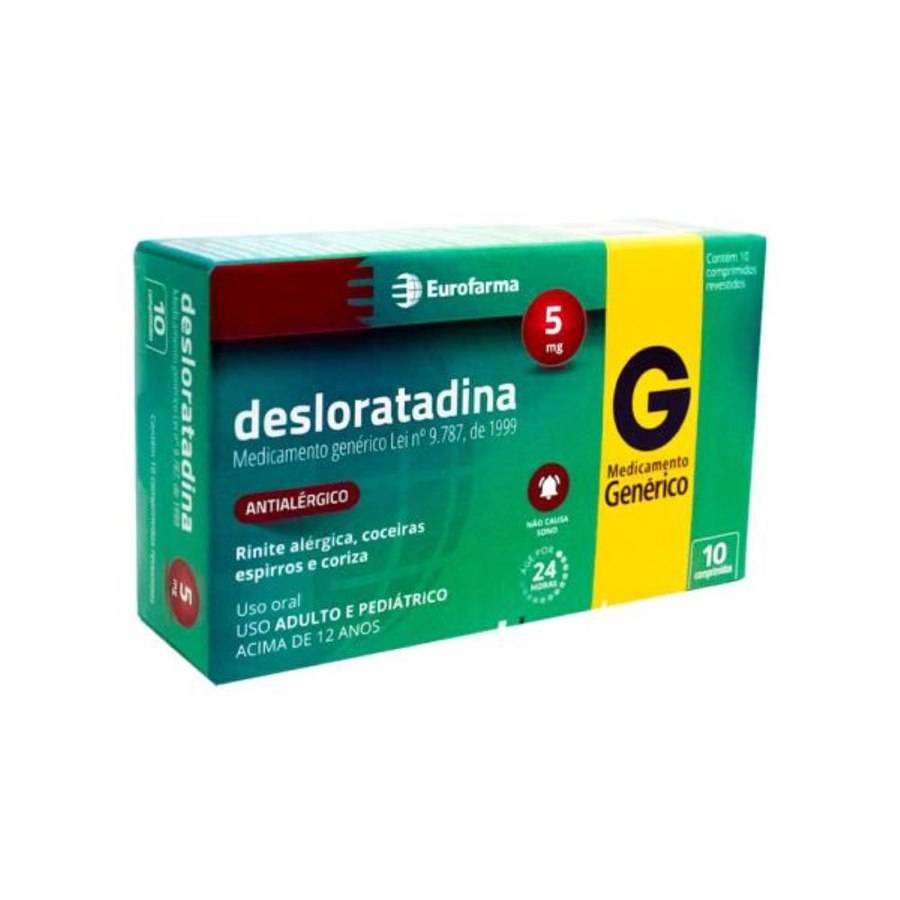 Desloratadina 5mg 10 Comprimidos Revertidos - Eurofarma Genérico