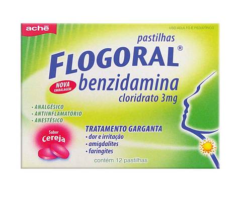 Flogoral 3mg 12 Pastilhas Sabor Cereja