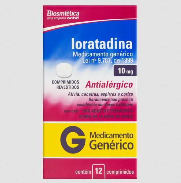 Loratadina 10mg 12 Comprimidos - Biosintética Genérico