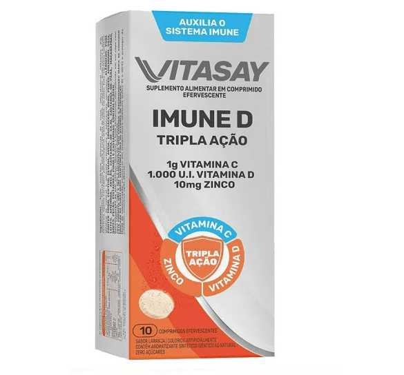 Vitasay Imune D tripla Ação 10 Comprimidos Efervescente