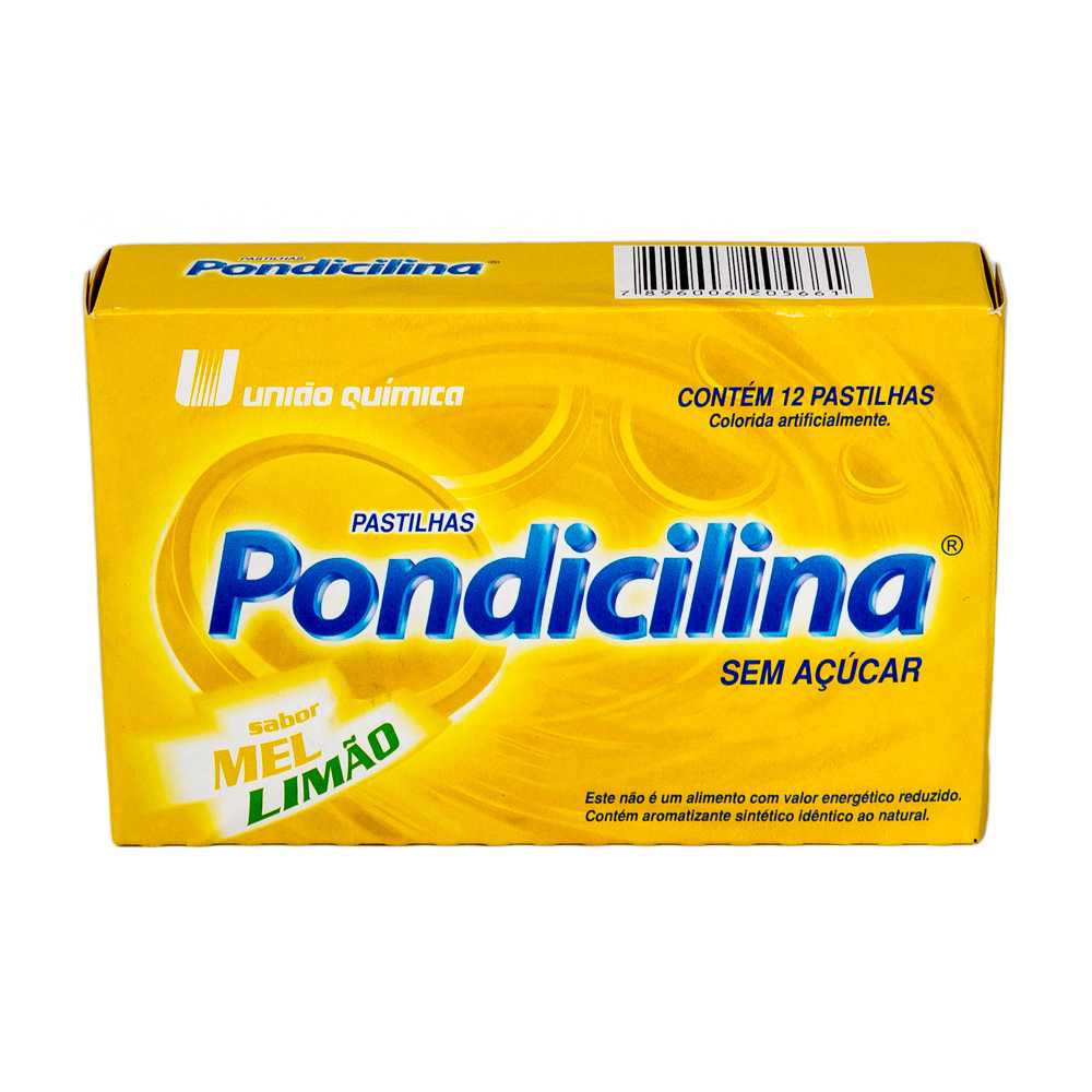 Pondicilina 12 Pastilhas Mel e Limão