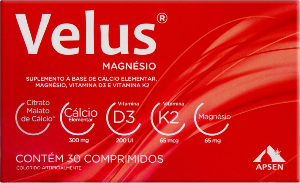 Suplemento Vitamínico Velus Magnésio com 30 comprimidos