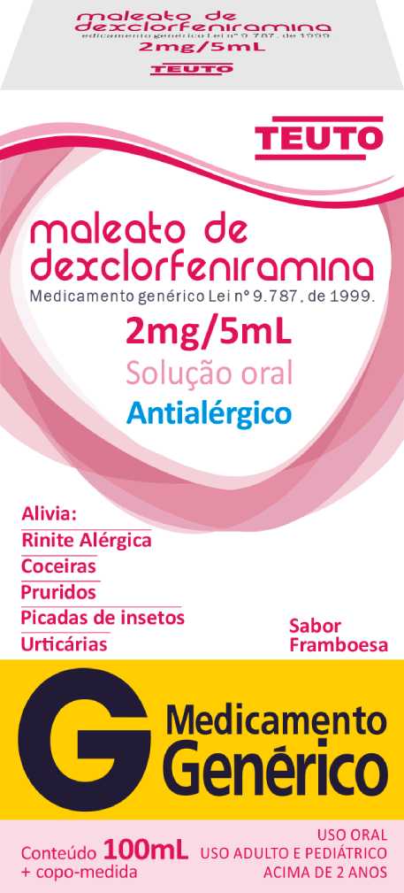 Dexclorfeniramina 2mg Solução 100ml - Teuto Genérico