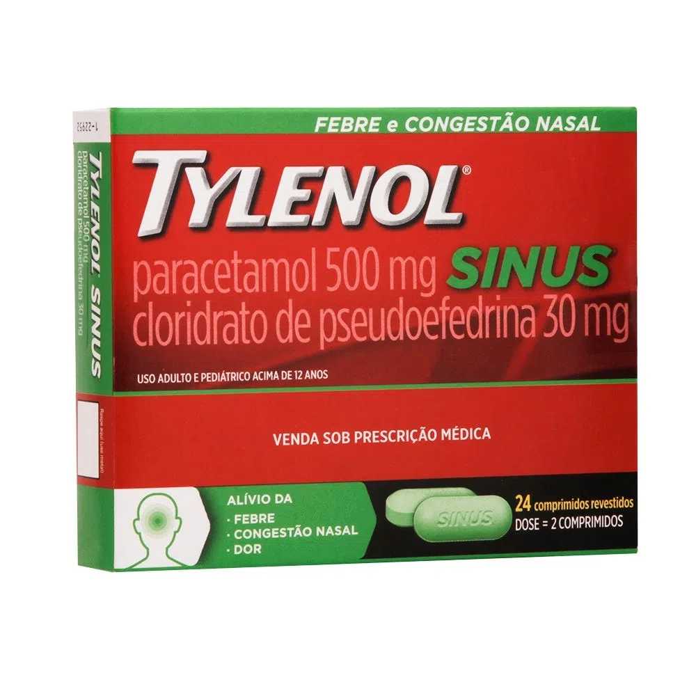 Tylenol Sinus  500 + 30mg  24 Comprimidos