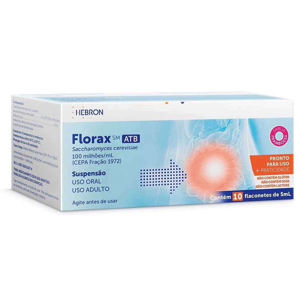 Florax Sm Atb Adulto 10 Flaconetes 5ml Framboesa