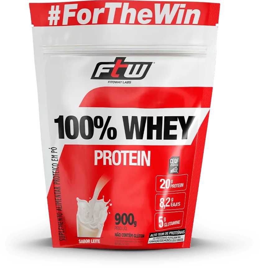 100% Whey Protein Leite 900g-FTW