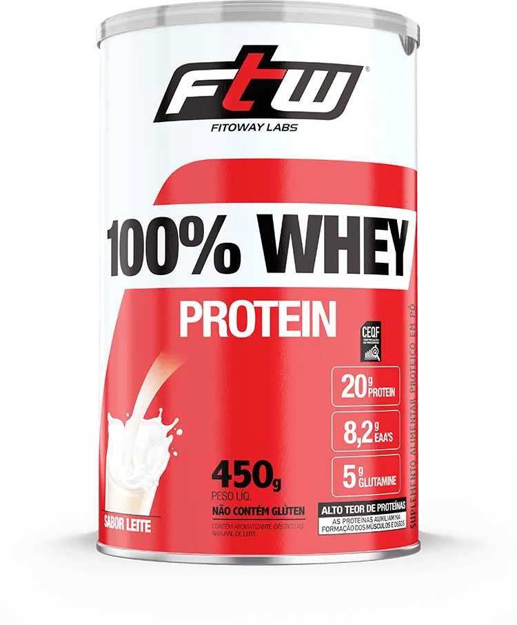 100% Whey Protein Leite 450g-FTW