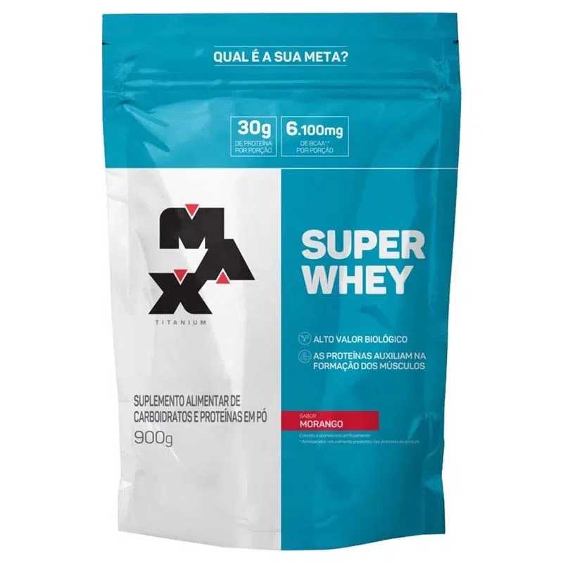 Super Whey Max Titanium Refil 900g Morango