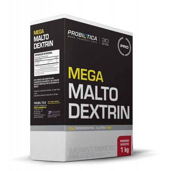 Mega Malto Dextrin 1kg Morango-Probiótica