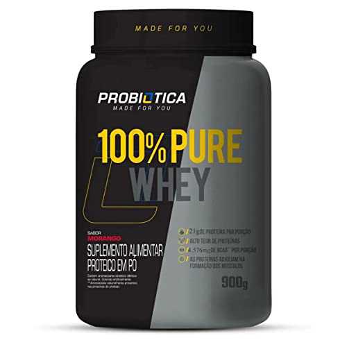 100% Pure Whey 900g Morango-Probiótica