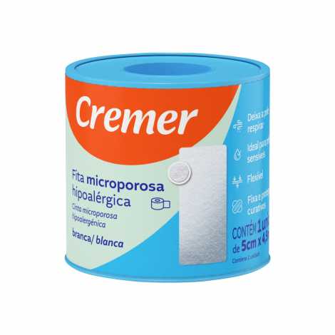 Fita Microporosa Cremer Branca 5cmX4,5m