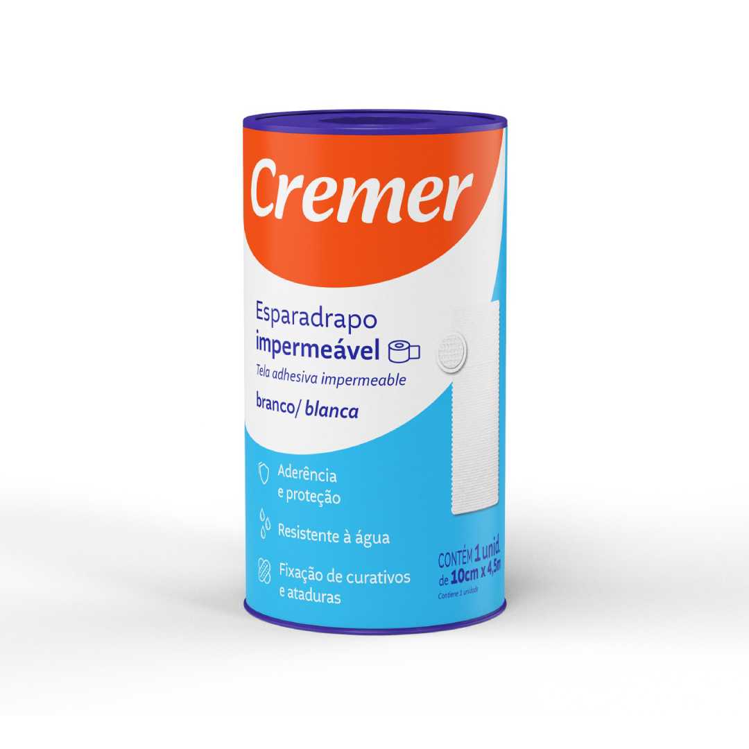 Esparadrapo Impermeável Cremer Branco 10cmX4,5m