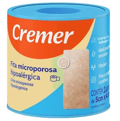 Fita Microporosa Cremer Bege 5cmX4,5m