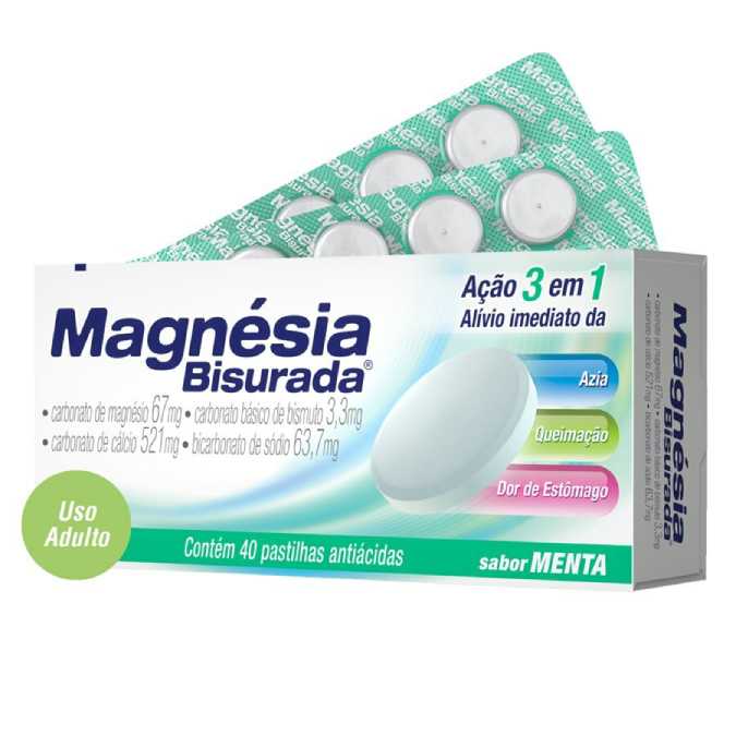 Magnésia Bisurada 40 Comprimidos